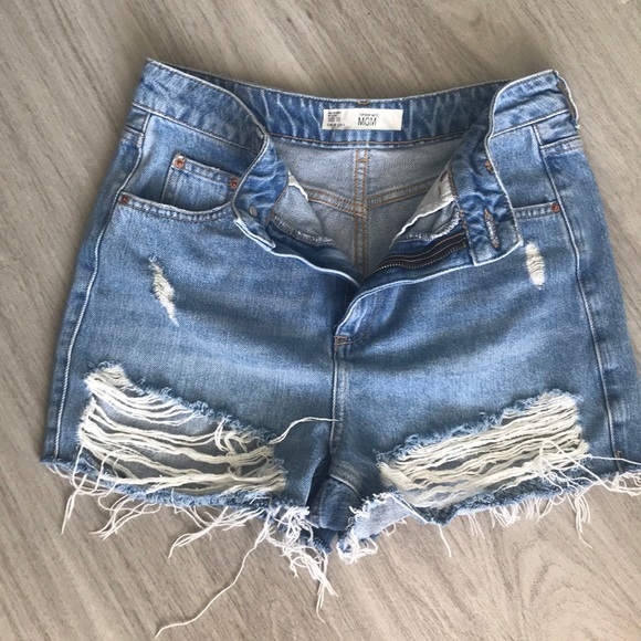 Topshop Pants - Topshop Moto Mom cutoff Jean shorts distressed